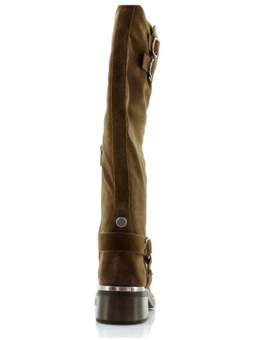 Vince Camuto Kaydin Tall Brown Reishi Suede Harness Knee High Moto Boots Sz 8